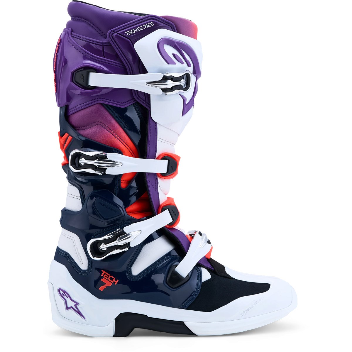 Botas Alpinestars Tech 7 morado blanco rojo 2025
