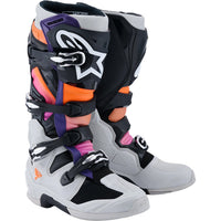 Botas Alpinestars Tech 7 negro / gris claro / naranja flúor / magenta 2025