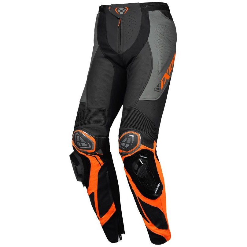 Pantalón de piel Ixon Vortex 3 negro / antracita / naranja
