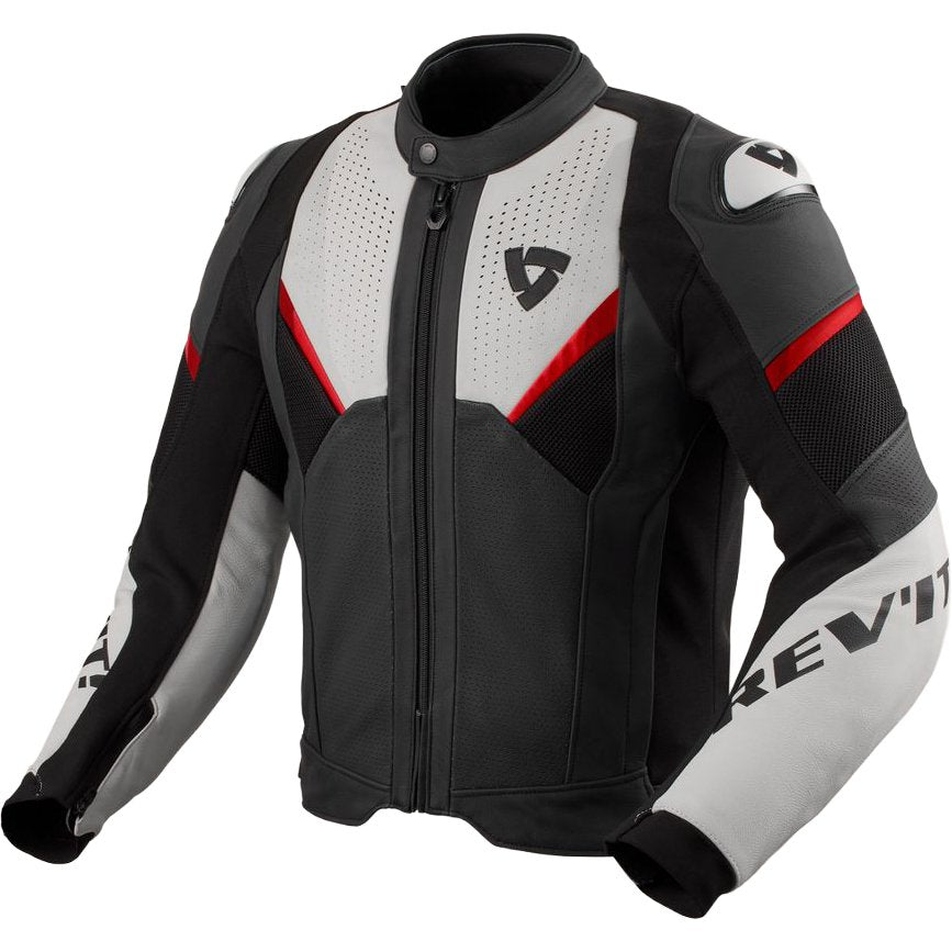 Chaqueta de piel Rev'it Automate negro / gris claro