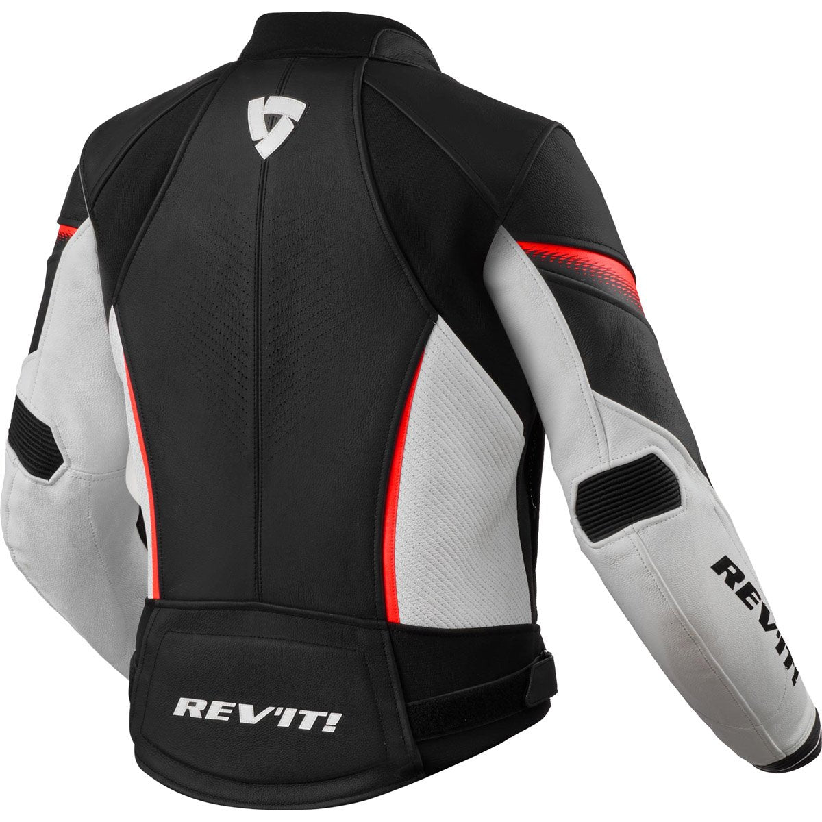 Chaqueta de piel Rev'it! Xena 4 Lady blanco / rojo neón