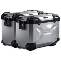 Maletas laterales SW-Motech TRAX ADV L plata con soportes PRO para Kawasaki KLE500 / SE KFT.08.084.70100/S