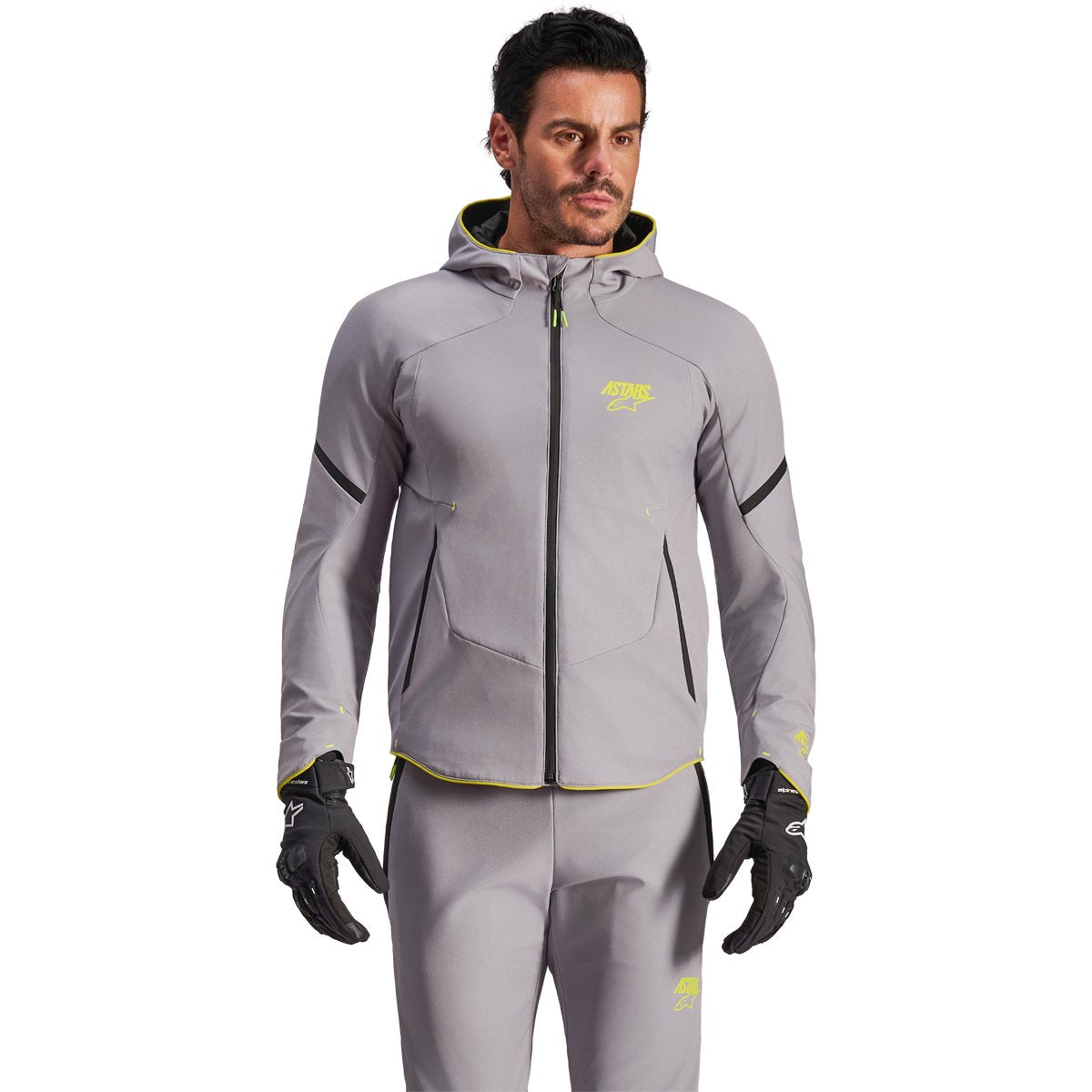 Chaqueta Alpinestars Aeroshell WP gris / amarillo flúor