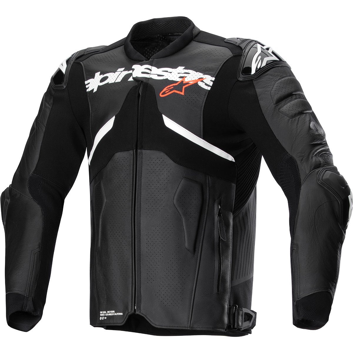 Chaqueta de piel Alpinestars Atem V5 negro / blanco