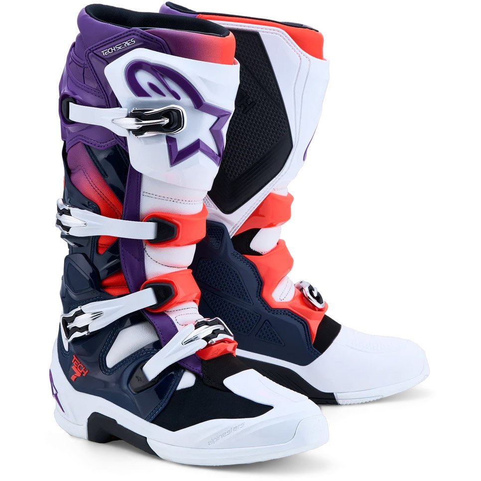 Botas Alpinestars Tech 7 morado blanco rojo 2025