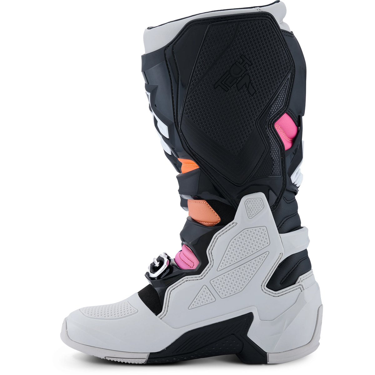 Botas Alpinestars Tech 7 negro / gris claro / naranja flúor / magenta 2025