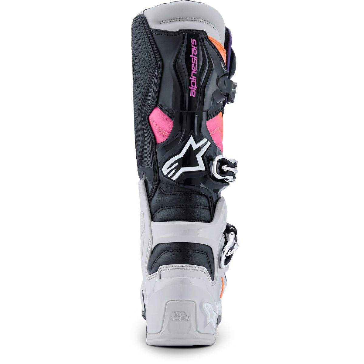 Botas Alpinestars Tech 7 negro / gris claro / naranja flúor / magenta 2025