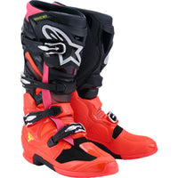 Botas Alpinestars Tech 7 negro / rojo flúor / rosa flúor 2025