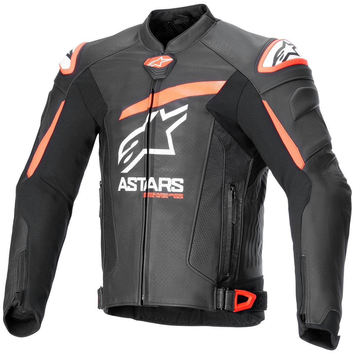 Chaqueta de piel Alpinestars GP Plus R V4 Airflow negro / rojo flúor / blanco