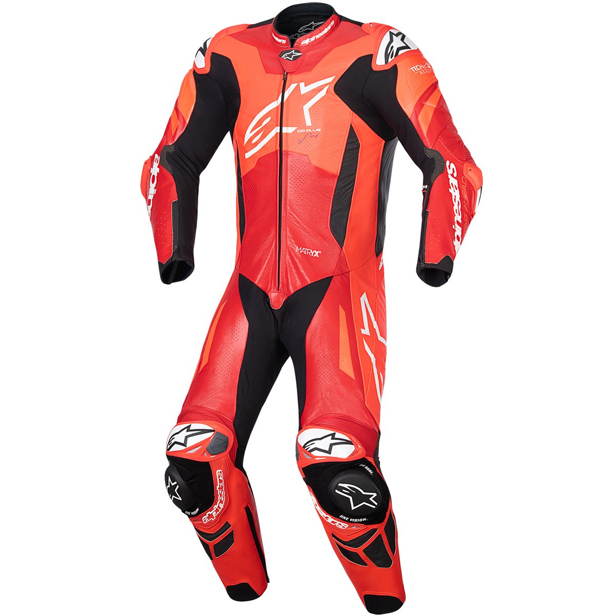 Mono Alpinestars GP Plus V4 Sprint 1PC rojo flúor / rojo / blanco