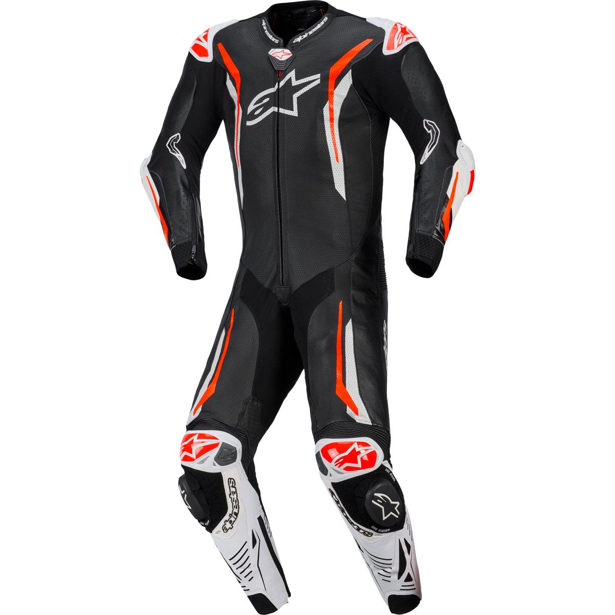 Mono Alpinestars GP Tech V5 1PC Black / White / Red Fluo