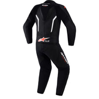 Mono Alpinestars GP Force V2 1PC piel negro / blanco / rojo neón