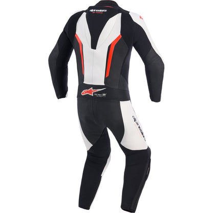 Mono Alpinestars GP Force V2 piel blanco / negro / rojo neón