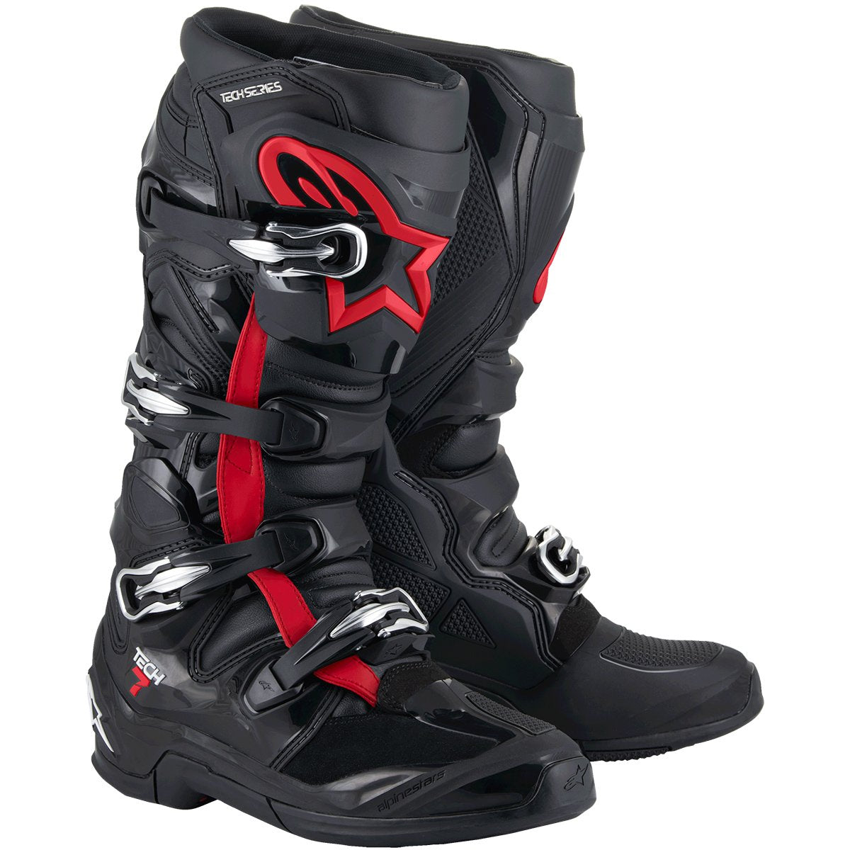 Botas Alpinestars Tech 7 negro / rojo flúor 2025