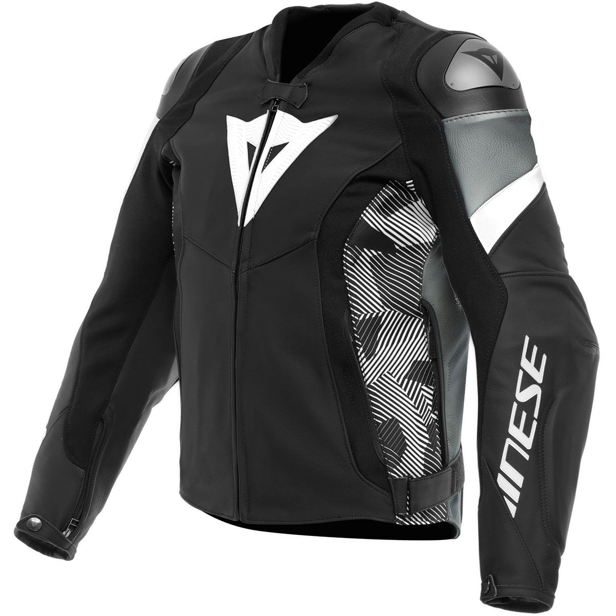 Chaqueta de piel Dainese Avro 5 negro / blanco / antracita