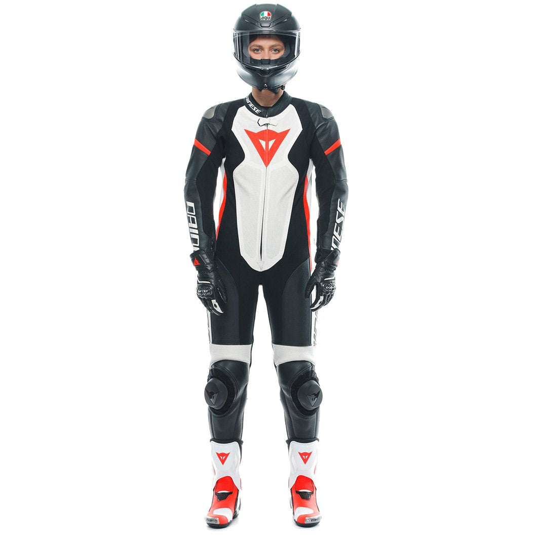 Mono Dainese Grobnik Professional Estiva Lady negro / blanco / rojo flúor