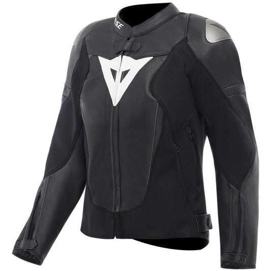 Chaqueta de piel Dainese Avro 6 Lady negro / negro / blanco