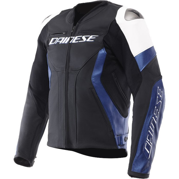 Chaqueta de piel Dainese Racing 5 blanco / azul / negro