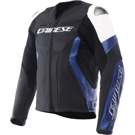 Chaqueta de piel Dainese Racing 5 blanco / azul / negro