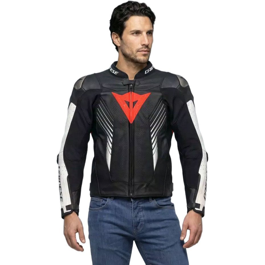 Chaqueta Dainese Super Speed 5 Perf negro / blanco / rojo flúor