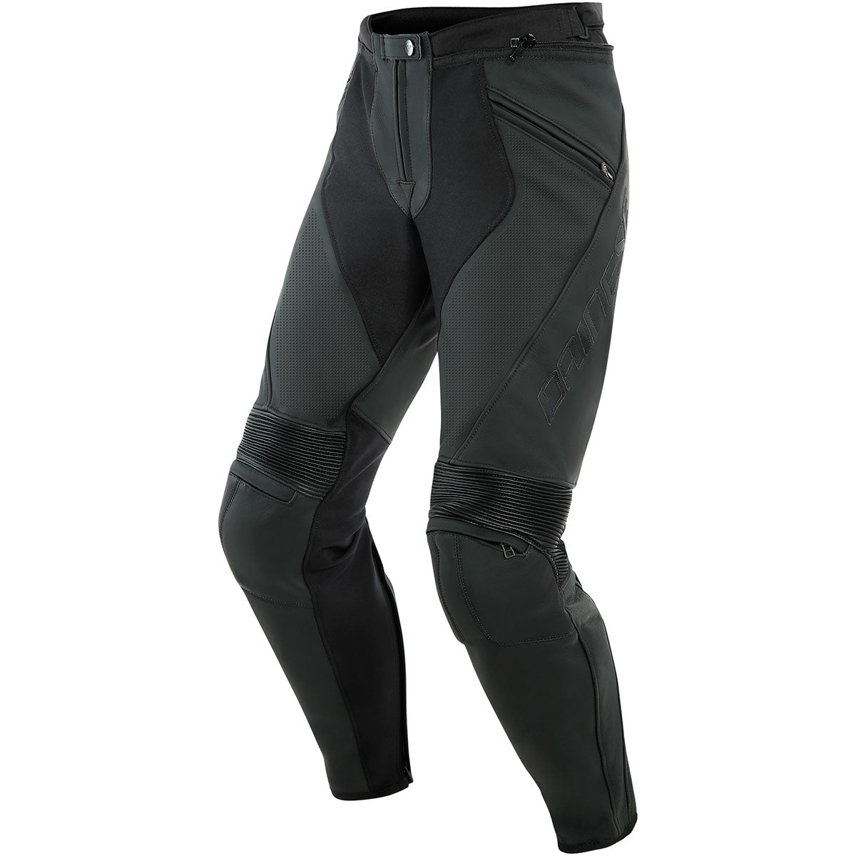 Pantalón de piel Dainese Pony 3 Estiva negro mate