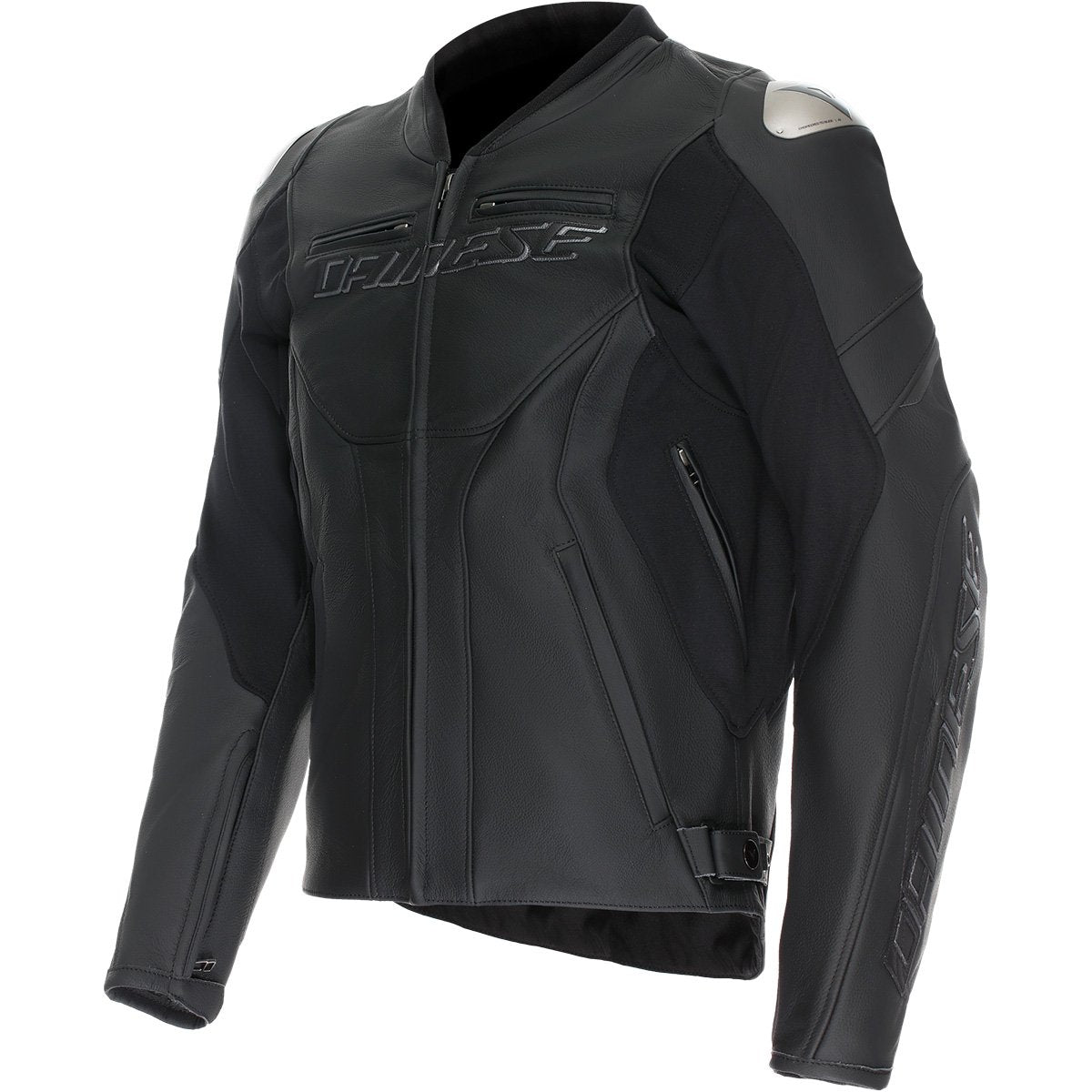Chaqueta de piel Dainese Racing 5 S/T Leather negro / negro / negro