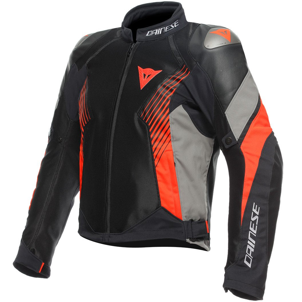 Chaqueta Dainese Super Rider 2 Absoluteshell negro / gris oscuro / rojo flúor