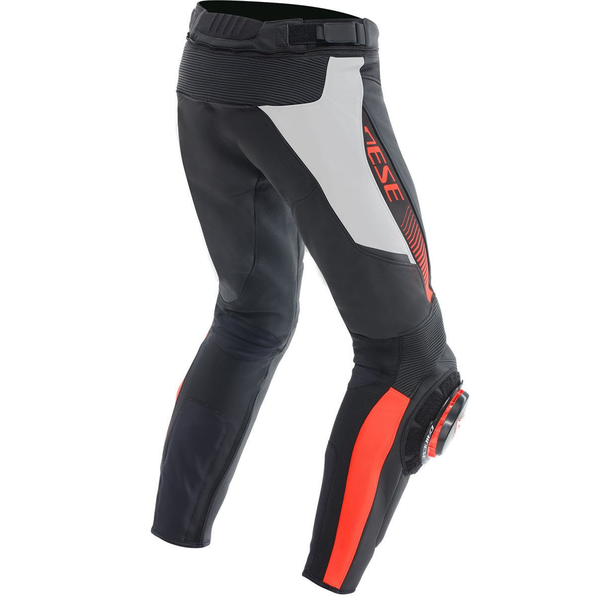 Pantalón de piel Dainese Super Speed Professional negro / blanco / rojo flúor