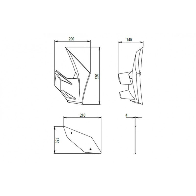 Alerones laterales Puig Downforce Naked Kawasaki Z900 verde