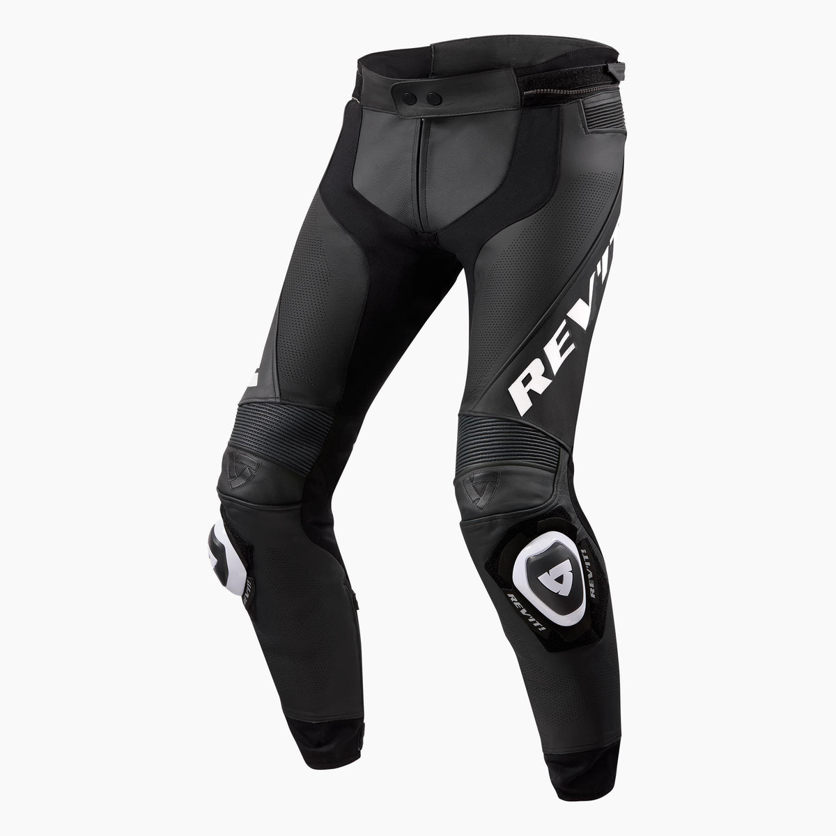 Pantalón de piel Rev'it Apex negro / blanco