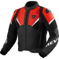Chaqueta de piel Rev'it Automate negro / rojo neón