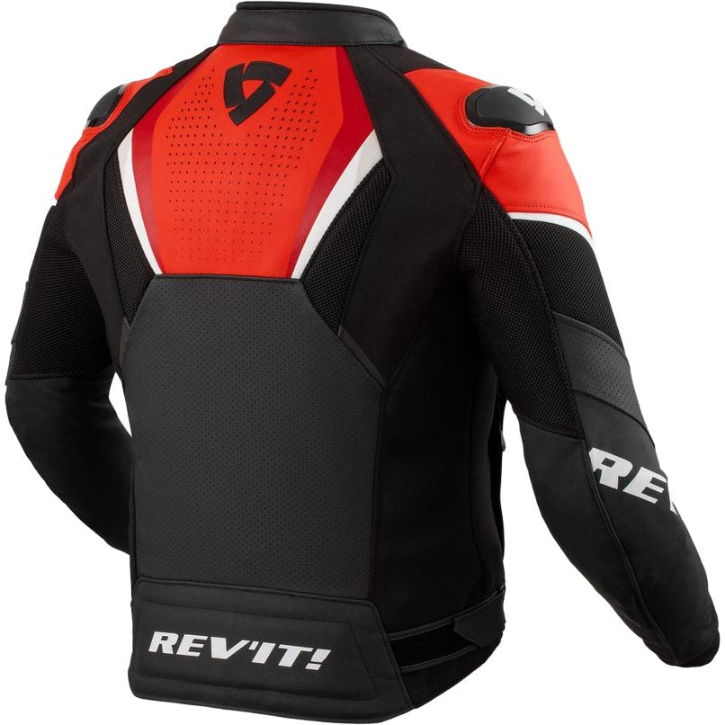 Chaqueta de piel Rev'it Automate negro / rojo neón