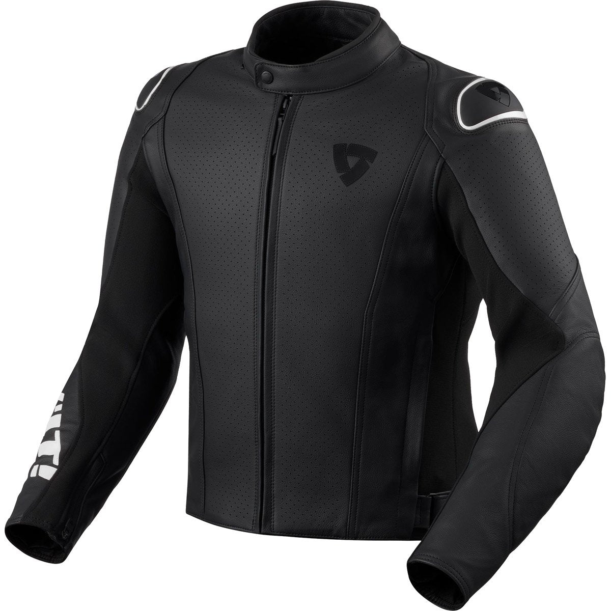Chaqueta de piel Rev'it! Quadratic negro / blanco