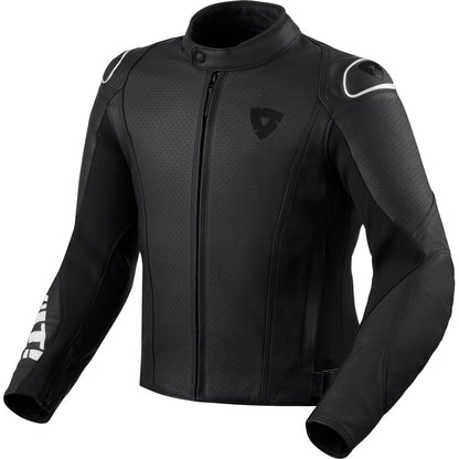 Chaqueta de piel Rev'it! Quadratic negro / blanco