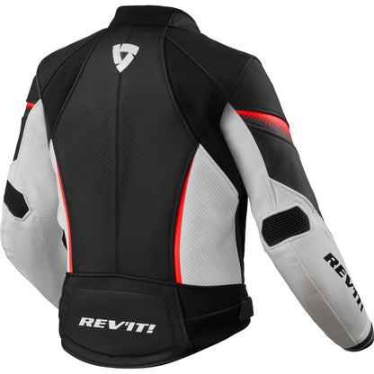 Chaqueta de piel Rev'it! Xena 4 Lady blanco / rojo neón