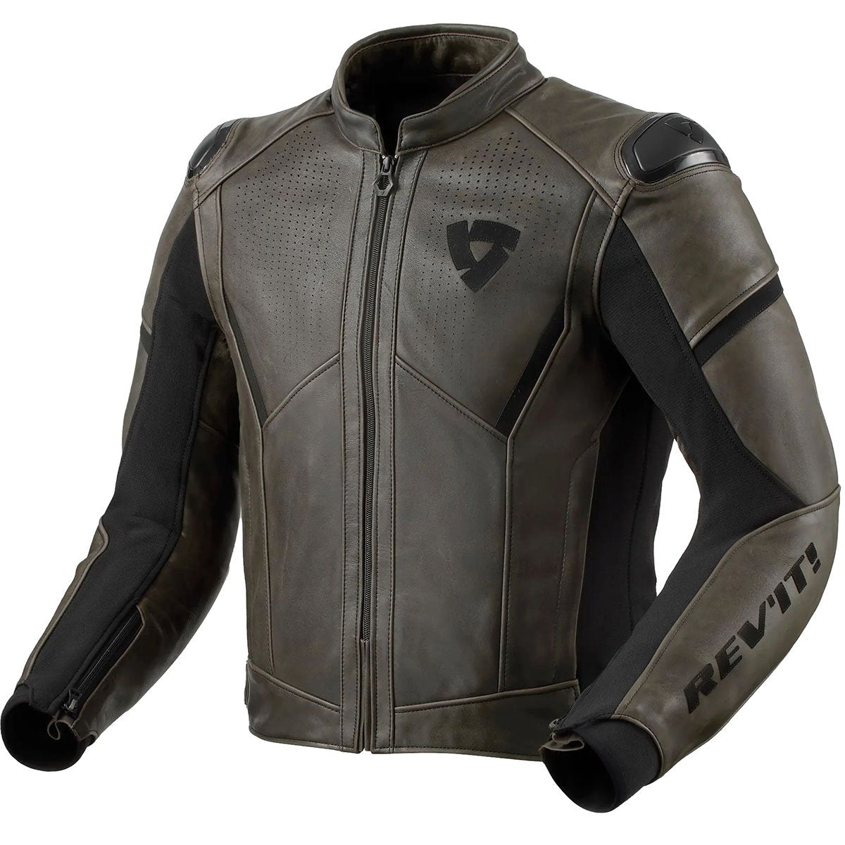 Chaqueta de piel Revit Parallax negro / oliva