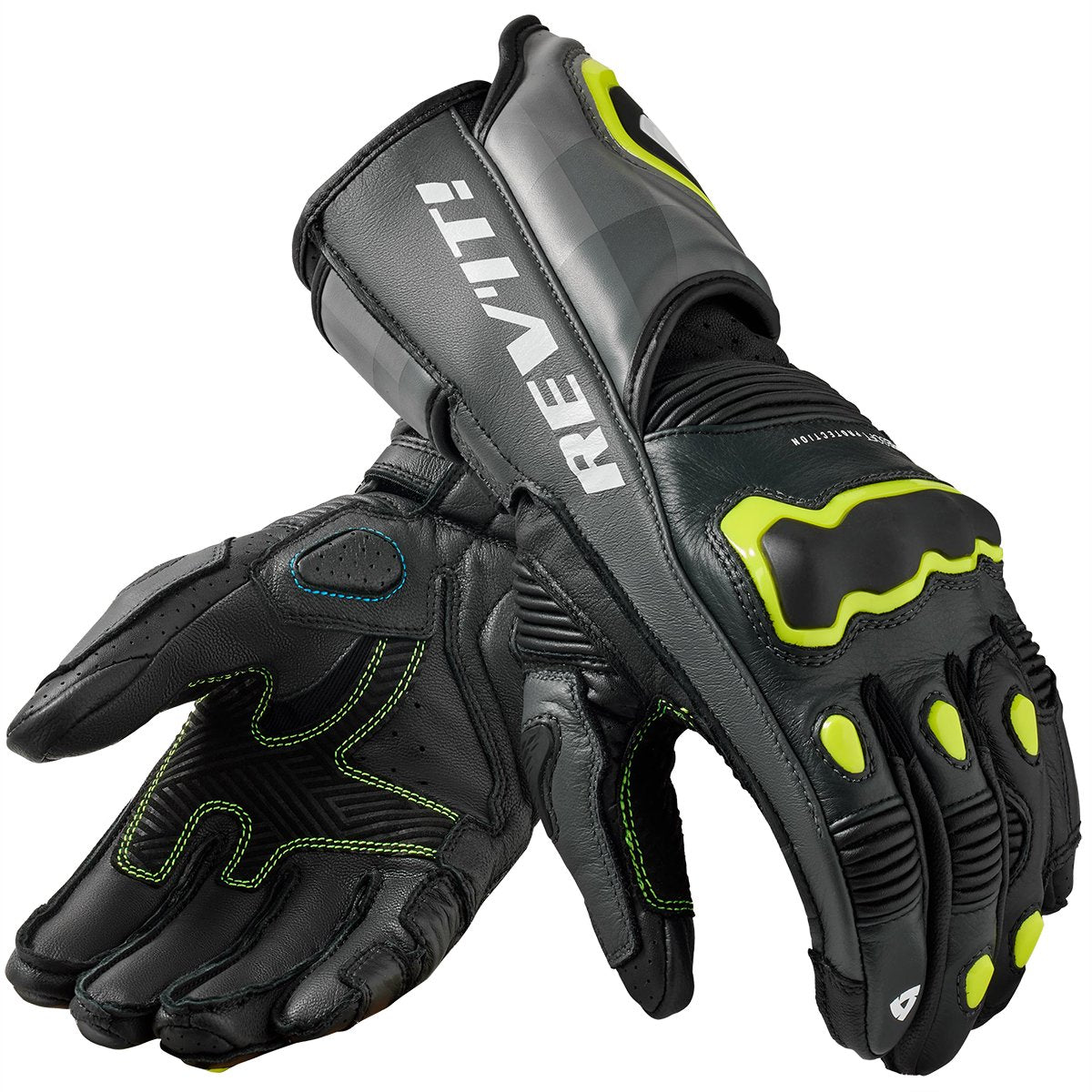 Guantes Rev'it Quantum 3 gris amarillo flúor