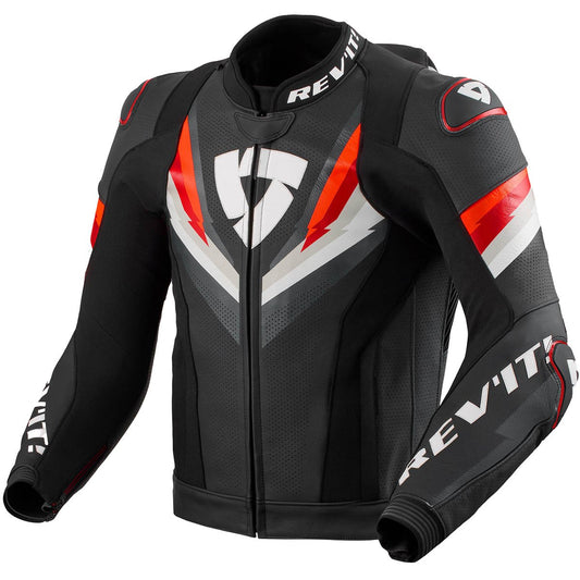 Chaqueta de piel Rev'it Quantum 3 Pro negro / rojo