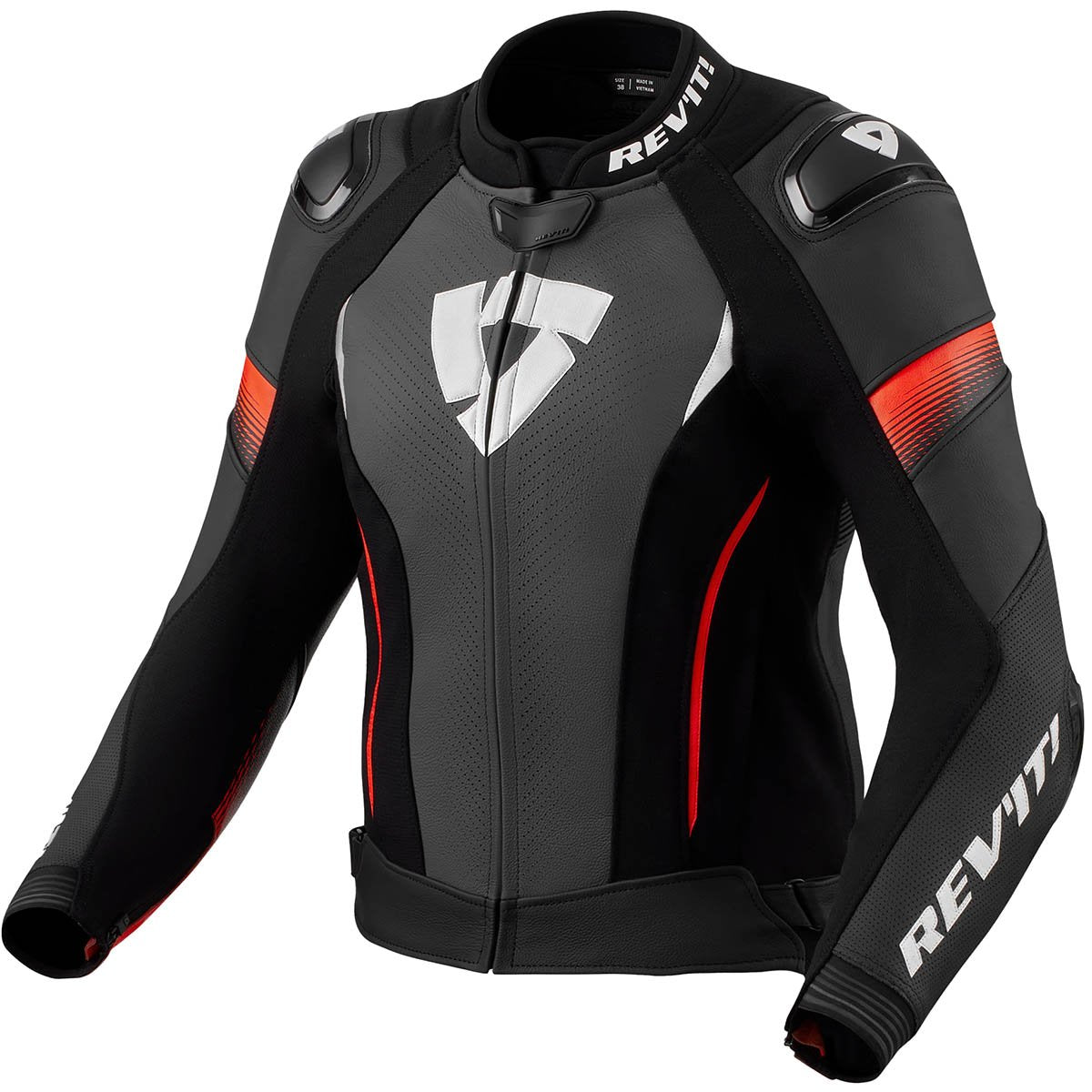 Chaqueta de piel Revit Xena 4 Pro Lady negro / rojo neón