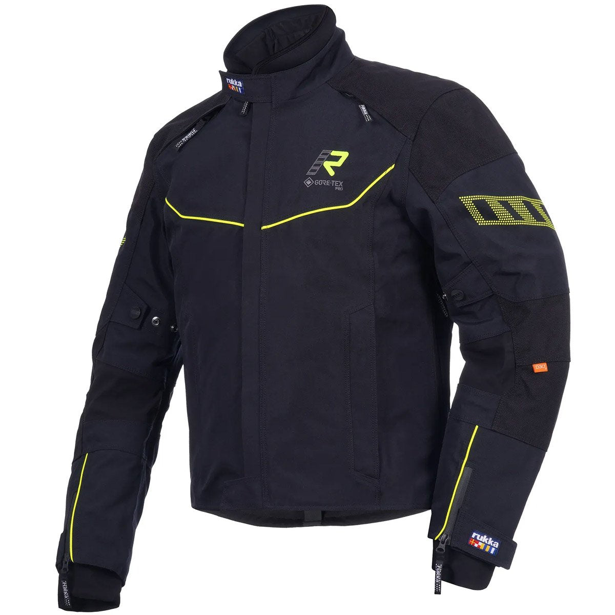 Chaqueta Rukka Armagate Gore-Tex negro amarillo