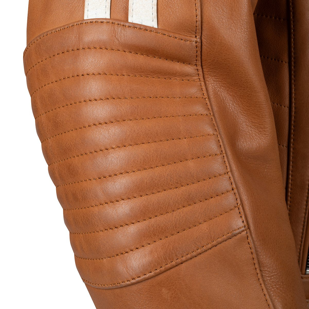 Chaqueta de piel Segura Orion camel / blanco