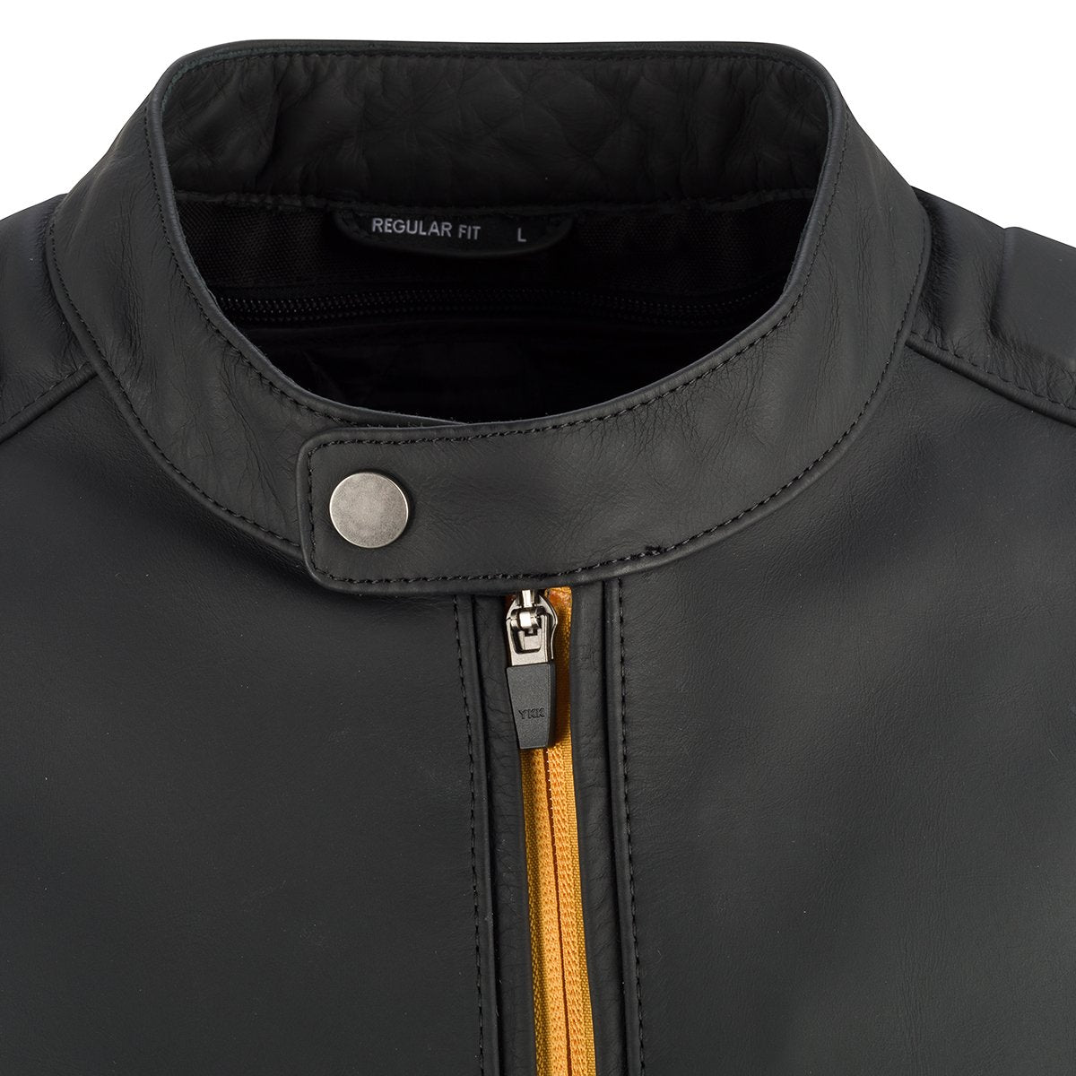 Chaqueta de piel Segura Phil negro / amarillo