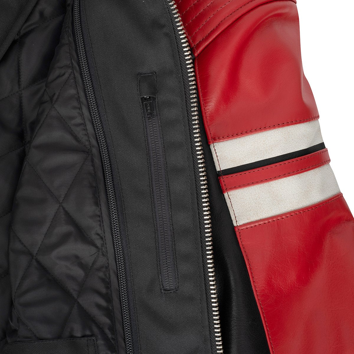 Chaqueta de piel Segura Romeo negro / rojo