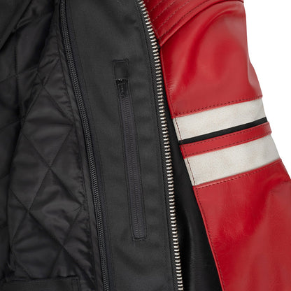 Chaqueta de piel Segura Romeo negro / rojo