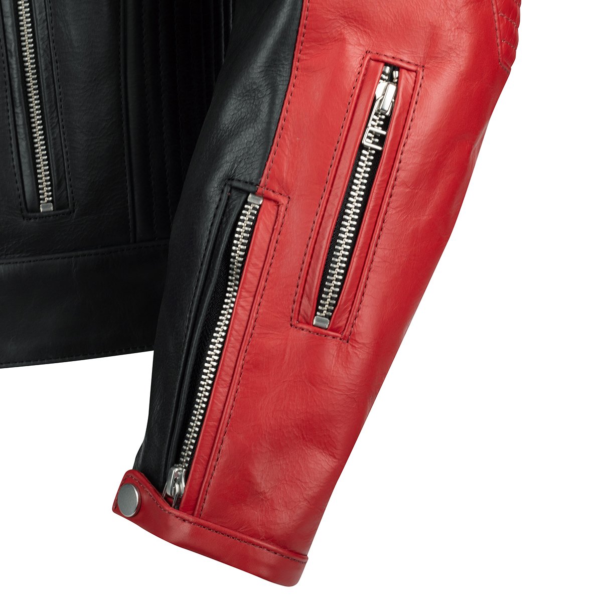 Chaqueta de piel Segura Romeo negro / rojo