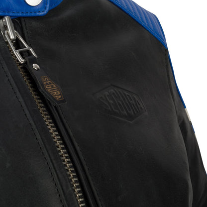 Chaqueta de piel Segura Romeo Lady negro / azul