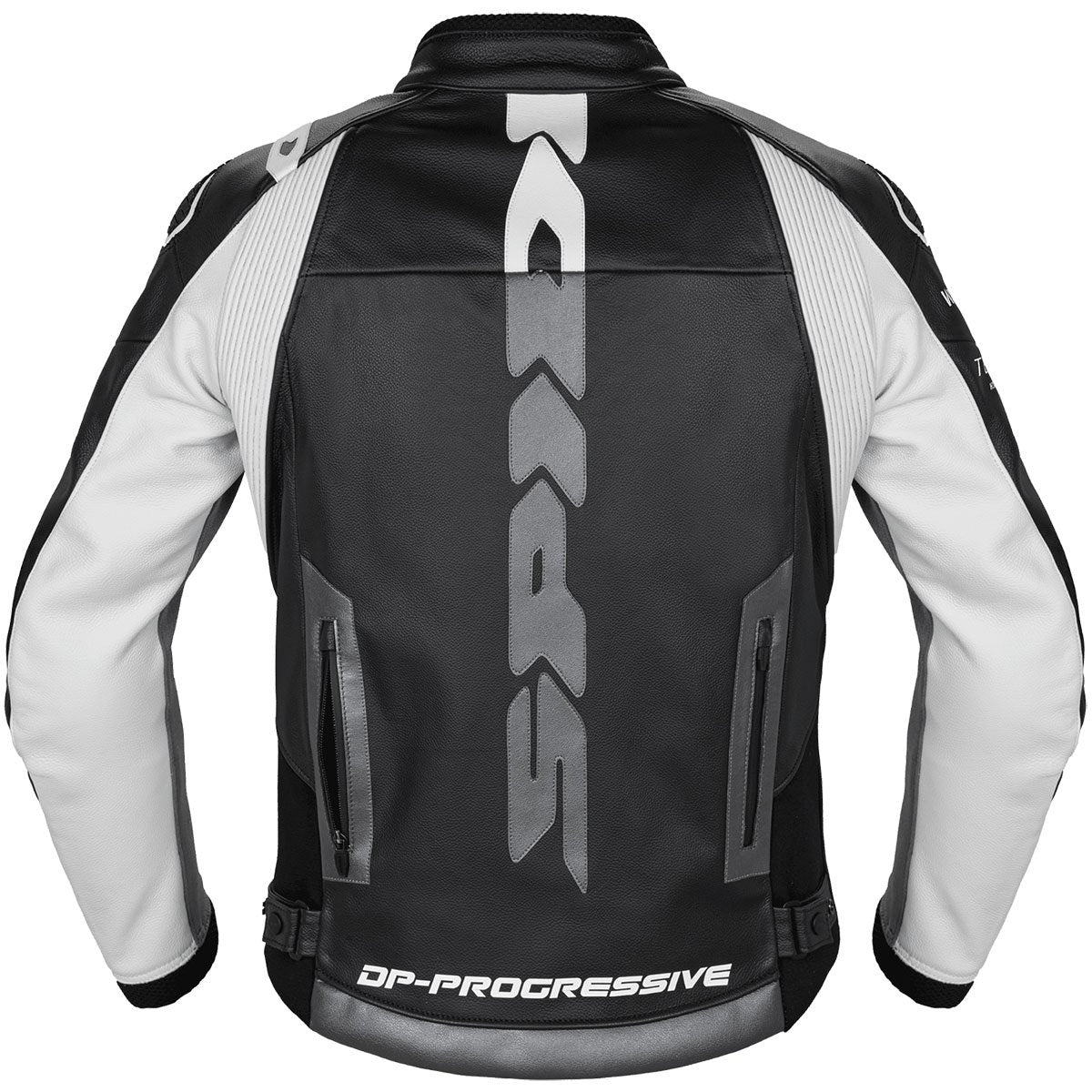 Chaqueta de piel Spidi DP Progressive Leather negro / blanco