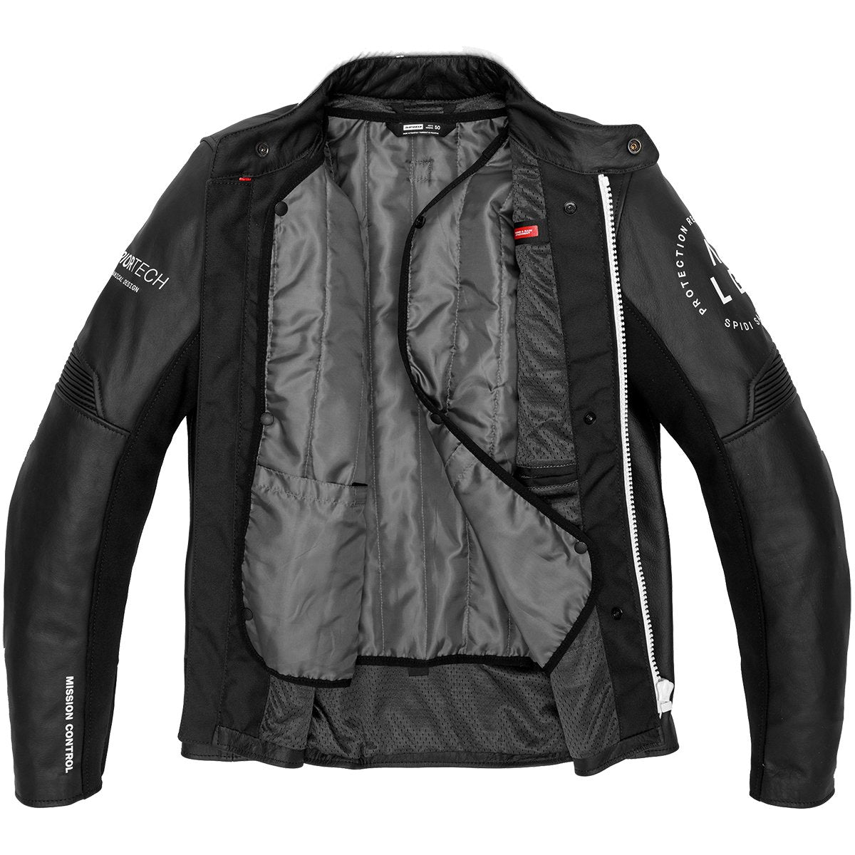 Chaqueta de piel Spidi Genesis negro / blanco
