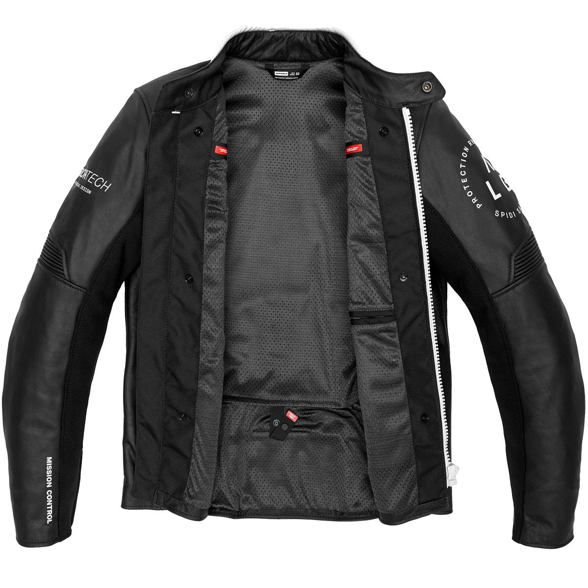 Chaqueta de piel Spidi Genesis negro / blanco