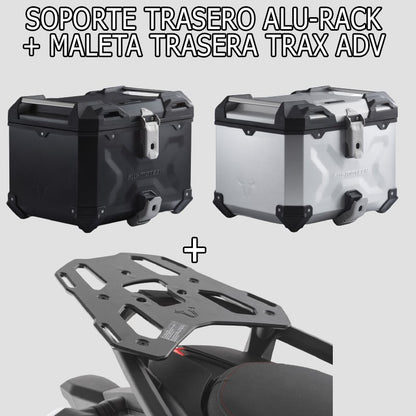 Sistema topcase SW-Motech TRAX ADV negro + ALU-RACK GPT.01.254.70000/B